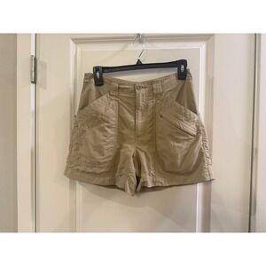 Royal Robbins Womens Tan Nylon Hiking Travel Shorts Khaki Size 4 Outdoor Utility